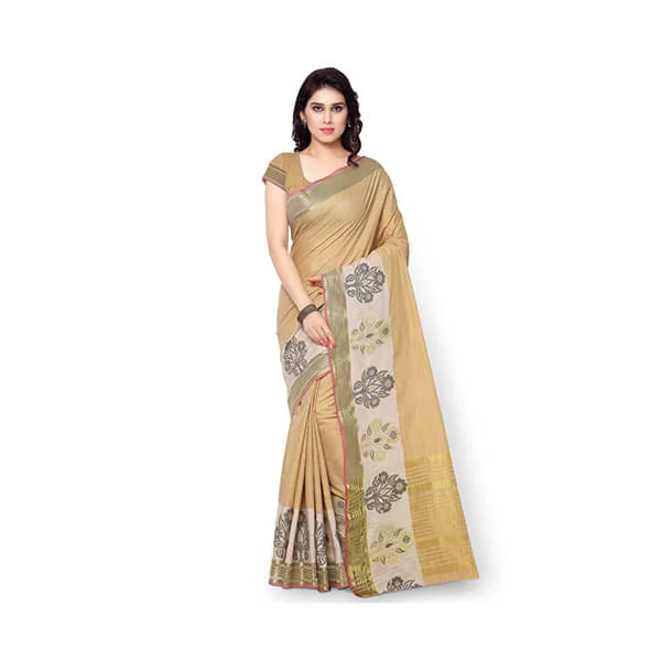 Cream Silk Banarasi Sarees